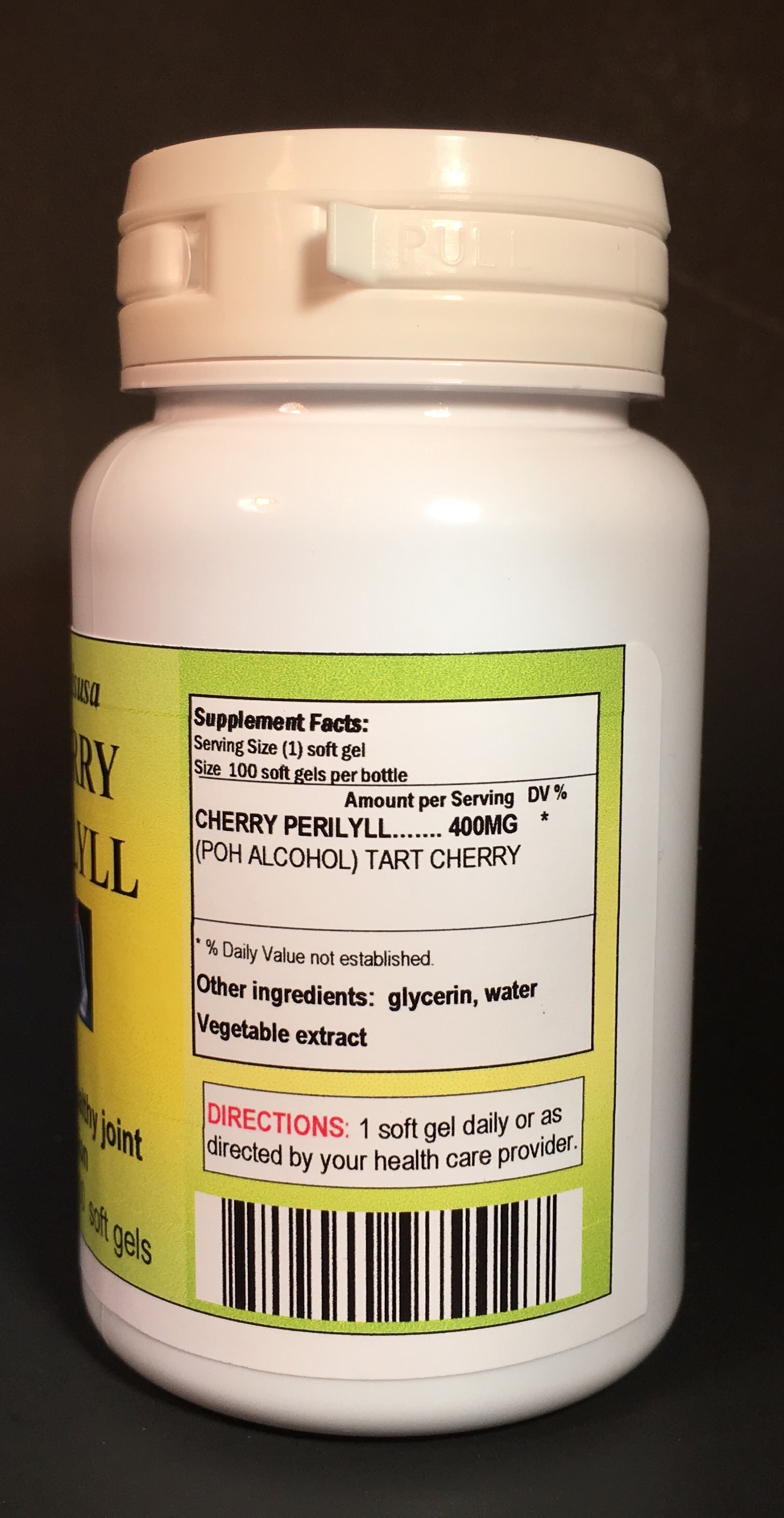 Cherry Perrillyl, Gout aid - 100 soft gels